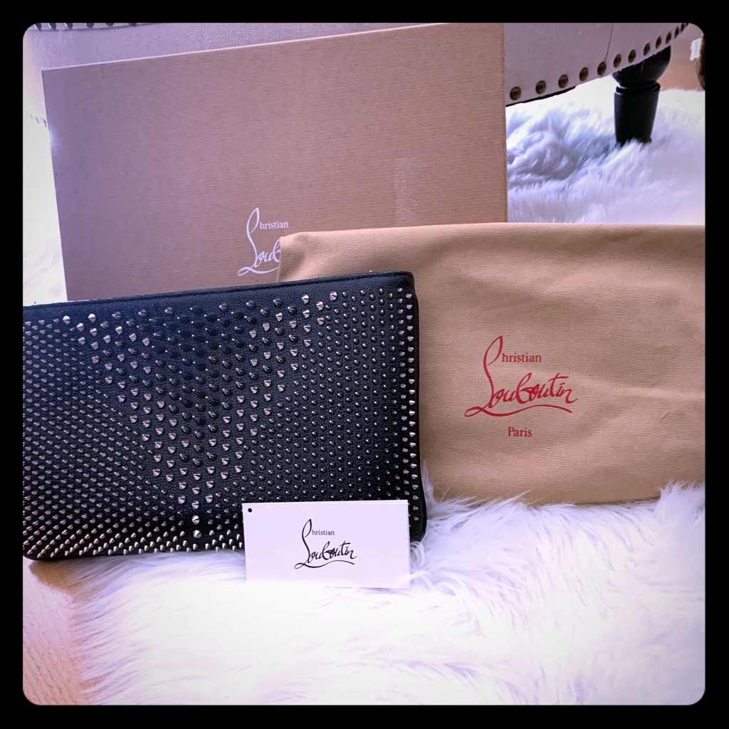 Christian Louboutin Black Studded Clutch